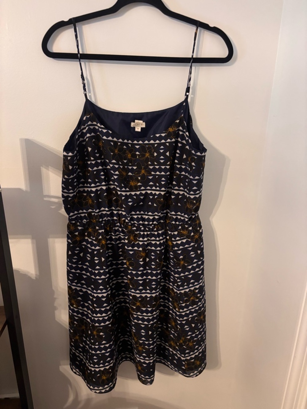 J. Crew Navy & floral Printed Mini Dress